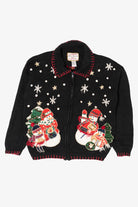Vintage Heirloom Collectibles Snowmen Ugly Christmas Cardigan (2000s)