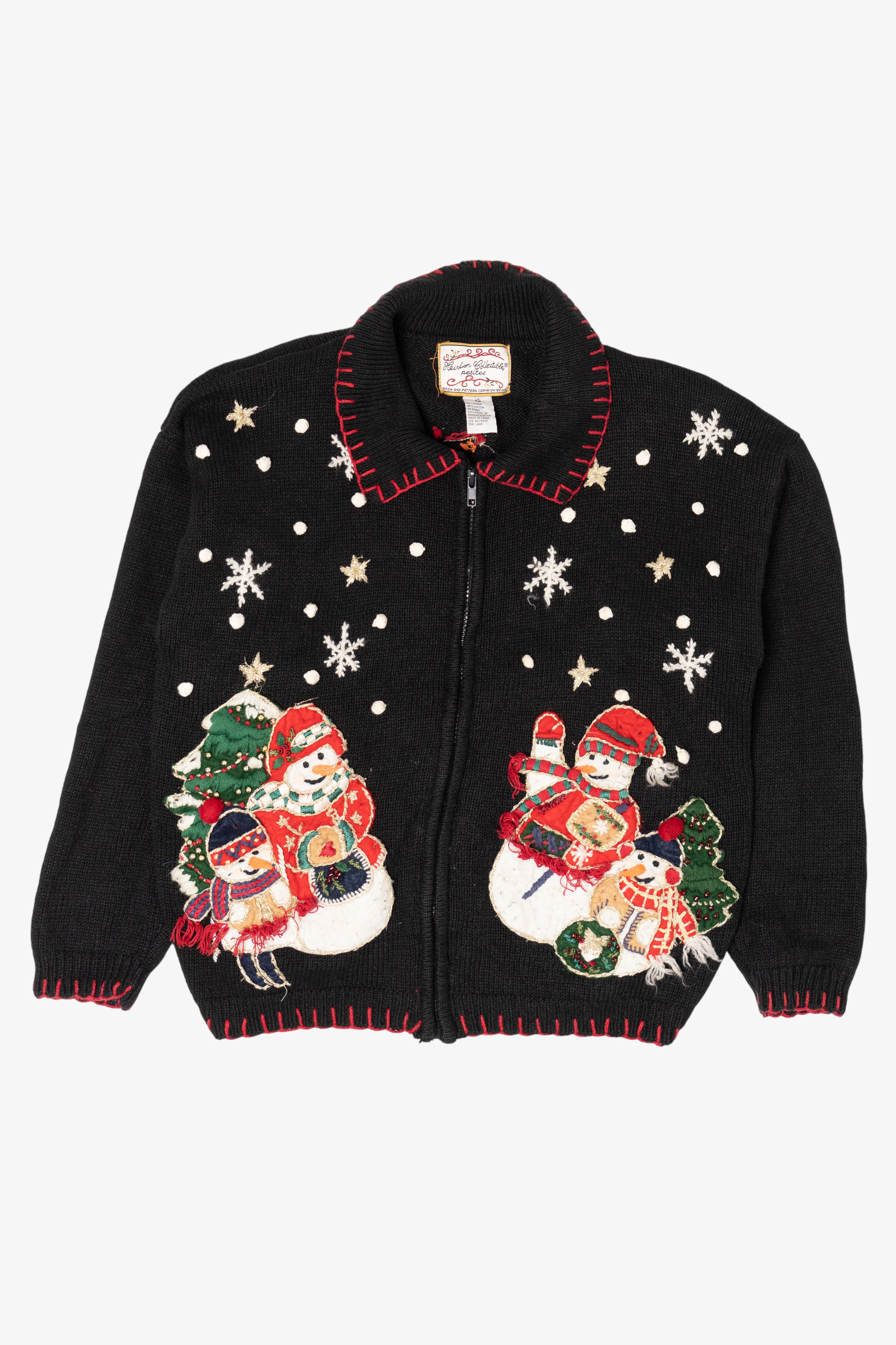 Vintage Heirloom Collectibles Snowmen Ugly Christmas Cardigan (2000s)