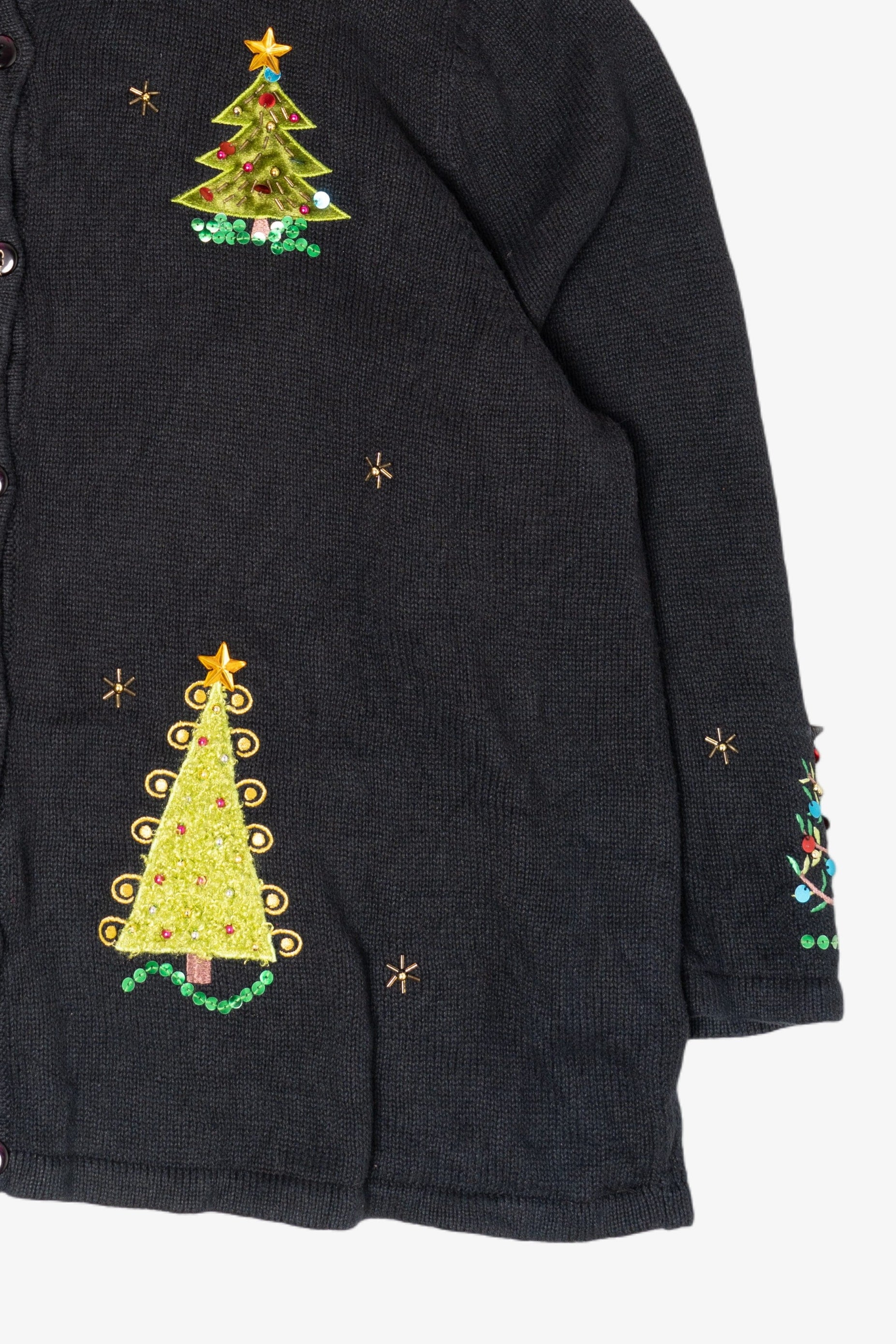Vintage Crystal Kole Trees Ugly Christmas Cardigan (2000s)
