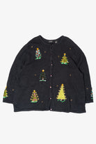 Vintage Crystal Kole Trees Ugly Christmas Cardigan (2000s)