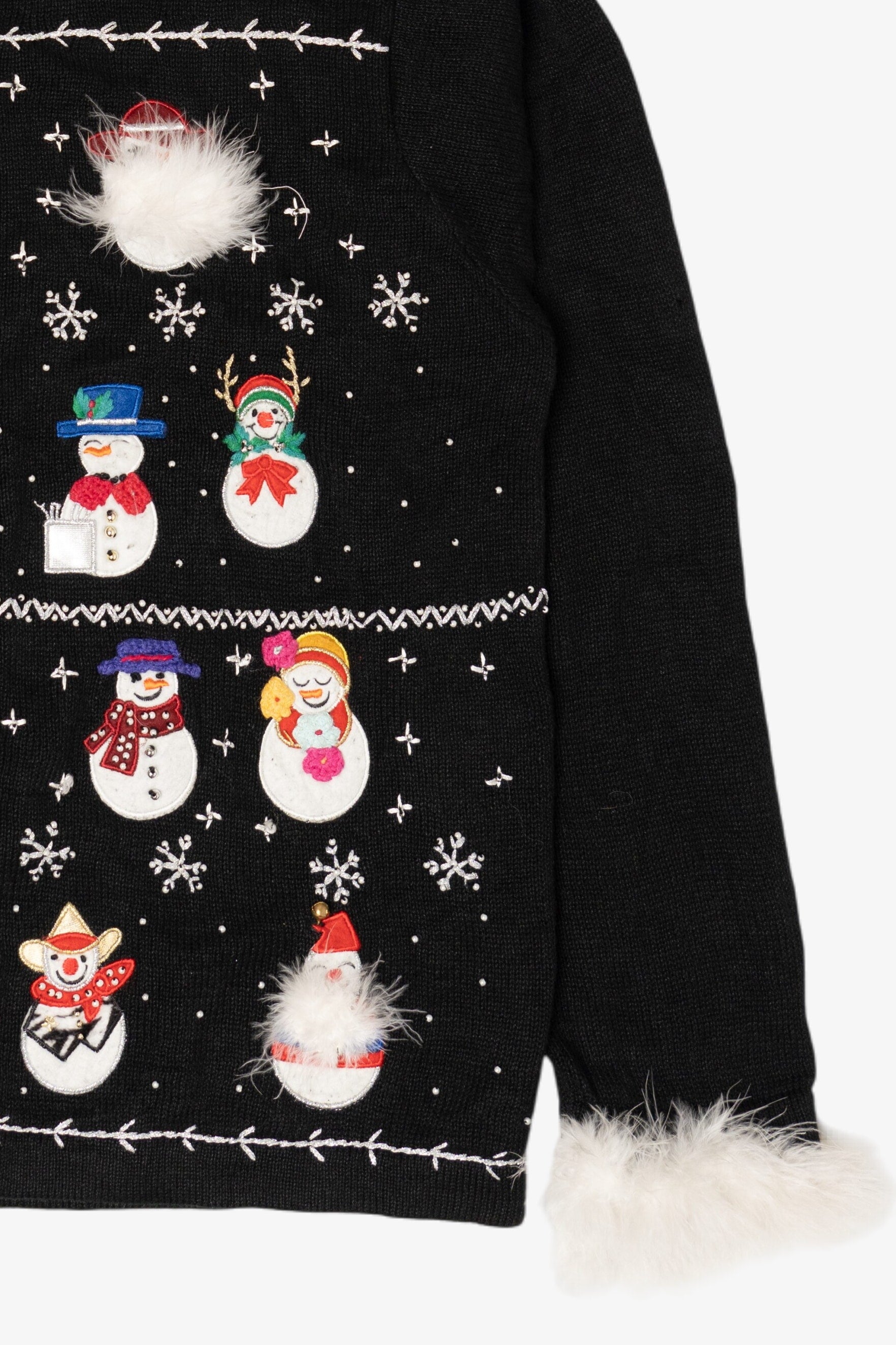 Vintage B.P Design Snowmen Ugly Christmas Cardigan (2000s)