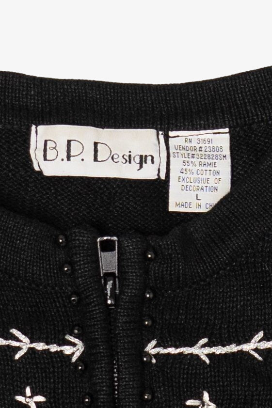 Vintage B.P Design Snowmen Ugly Christmas Cardigan (2000s)