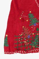 Vintage Planet & Company Snowman Tree Ugly Christmas Cardigan (2000s)