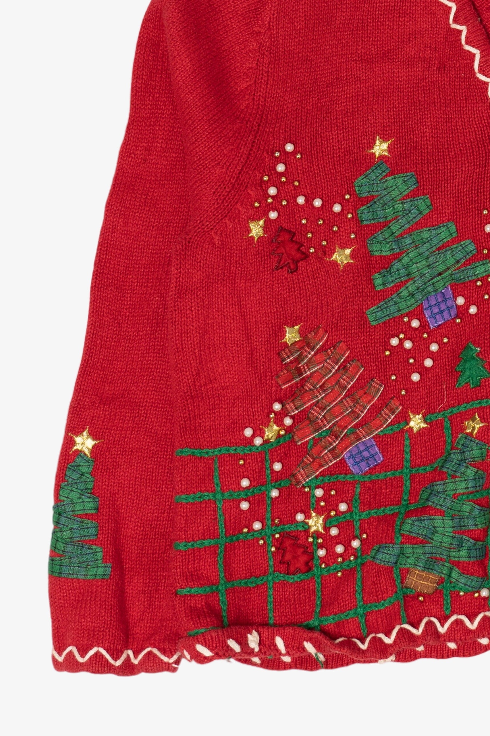 Vintage Planet & Company Snowman Tree Ugly Christmas Cardigan (2000s)