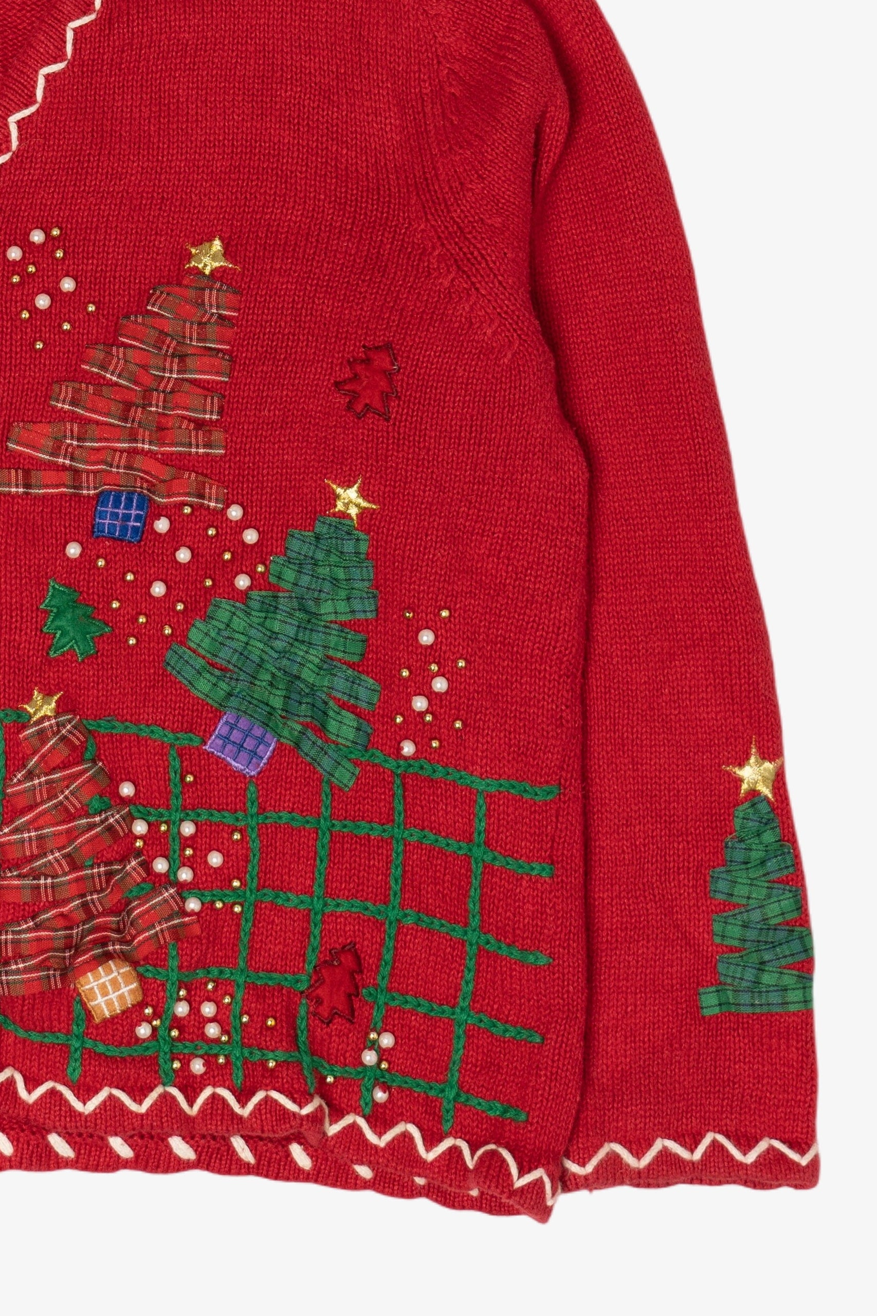 Vintage Planet & Company Snowman Tree Ugly Christmas Cardigan (2000s)