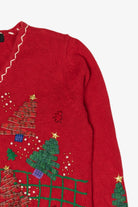 Vintage Planet & Company Snowman Tree Ugly Christmas Cardigan (2000s)
