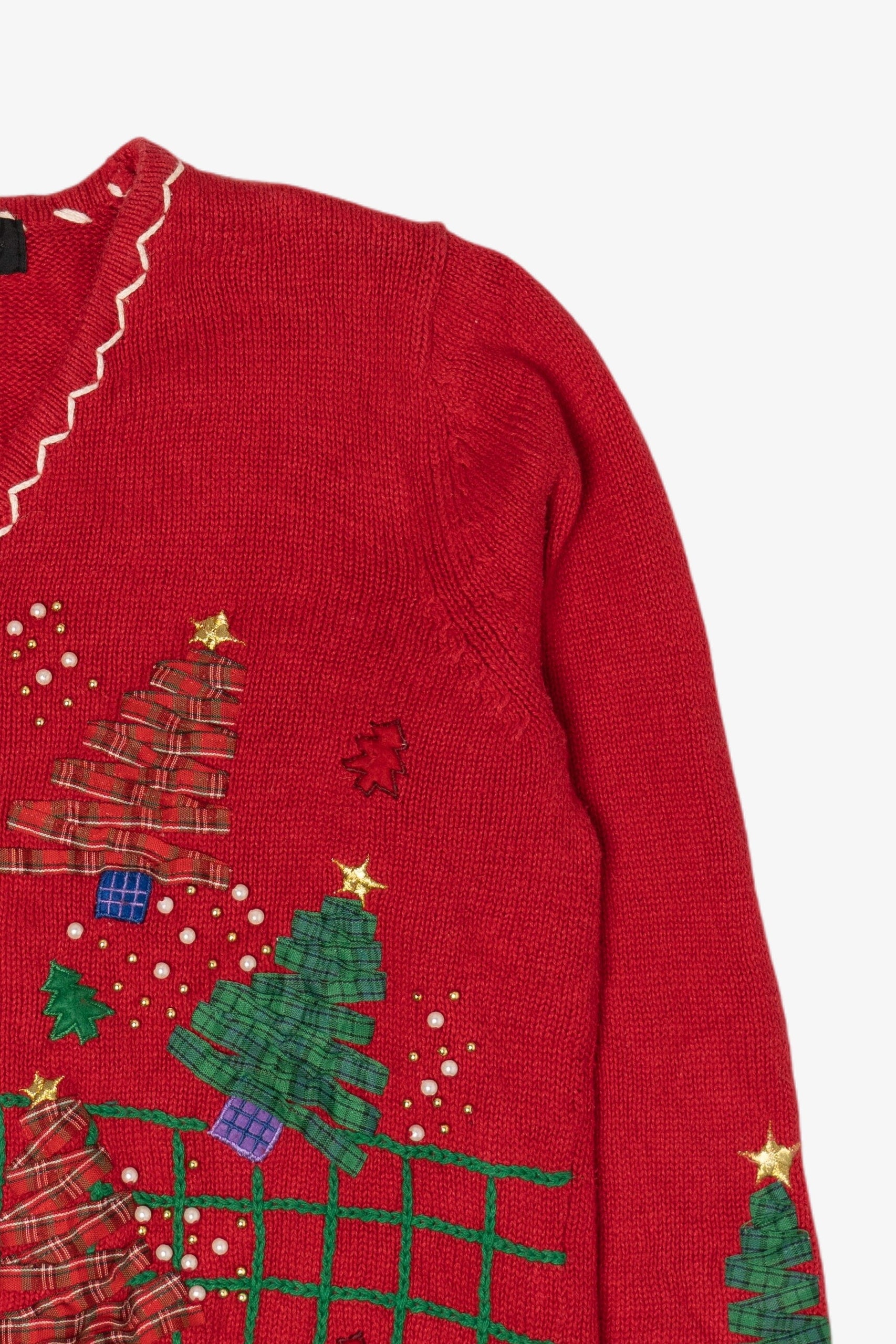 Vintage Planet & Company Snowman Tree Ugly Christmas Cardigan (2000s)