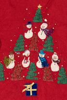 Vintage Planet & Company Snowman Tree Ugly Christmas Cardigan (2000s)