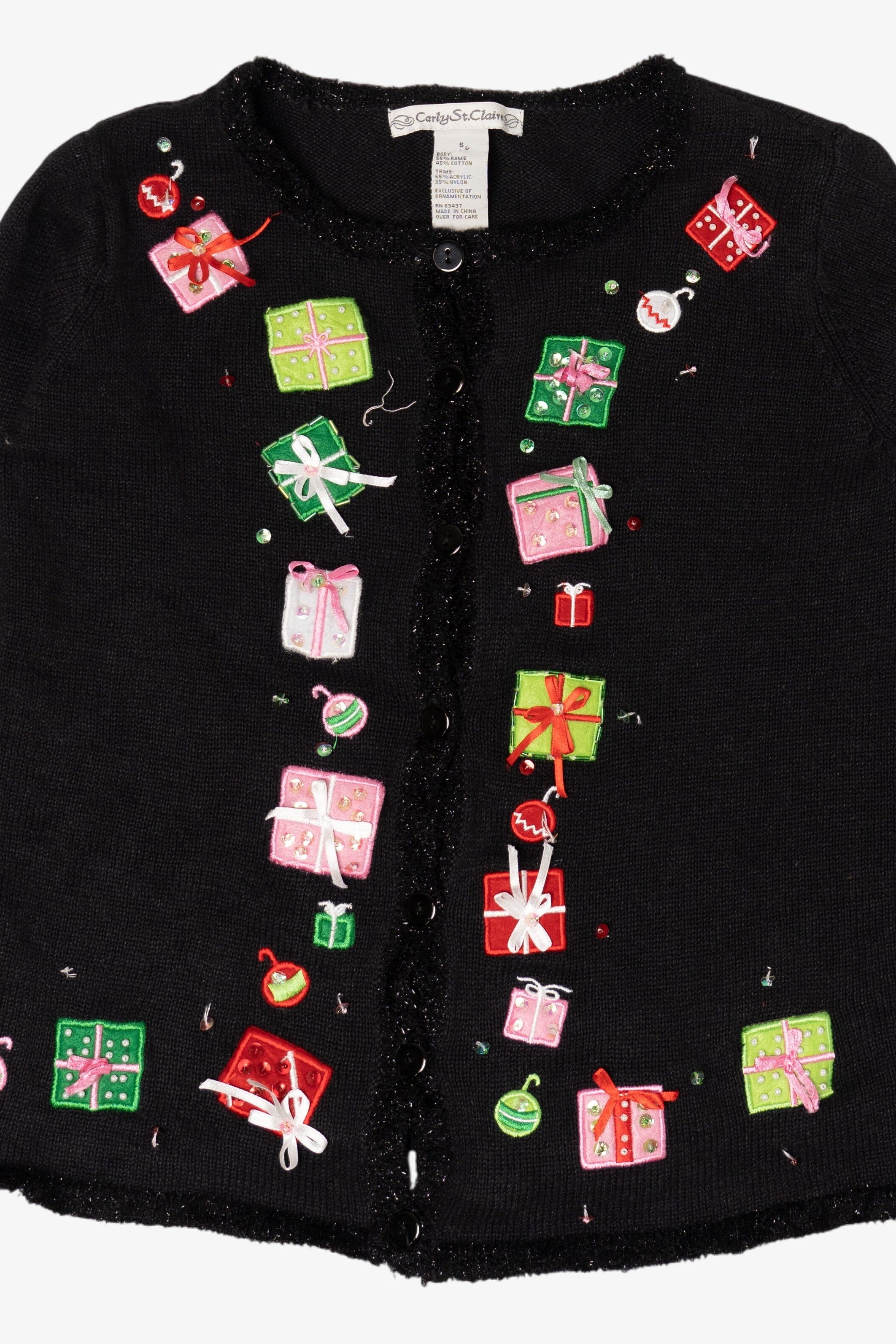 Vintage Carly St. Claire Presents Ugly Christmas Cardigan (1990s)