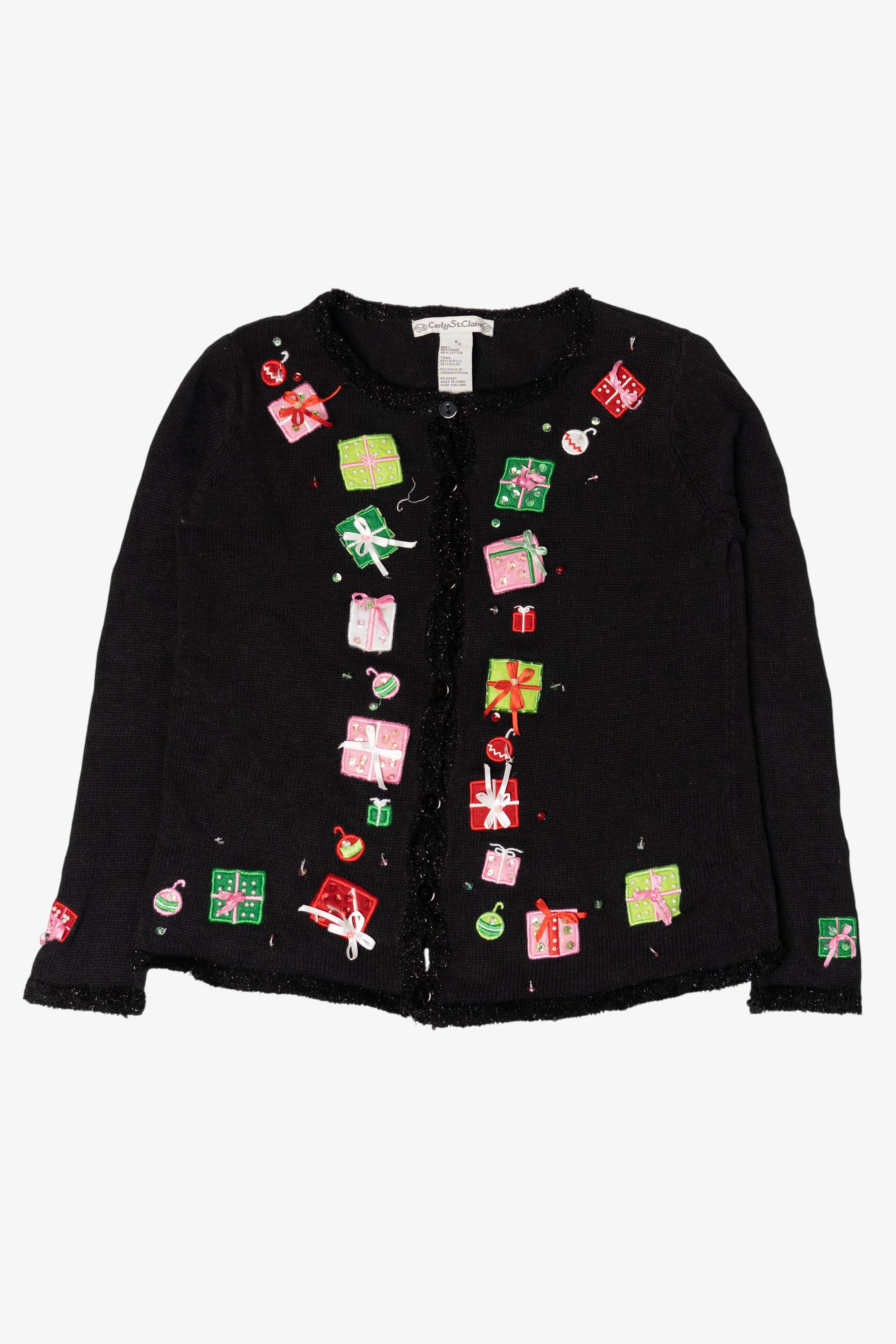 Vintage Carly St. Claire Presents Ugly Christmas Cardigan (1990s)