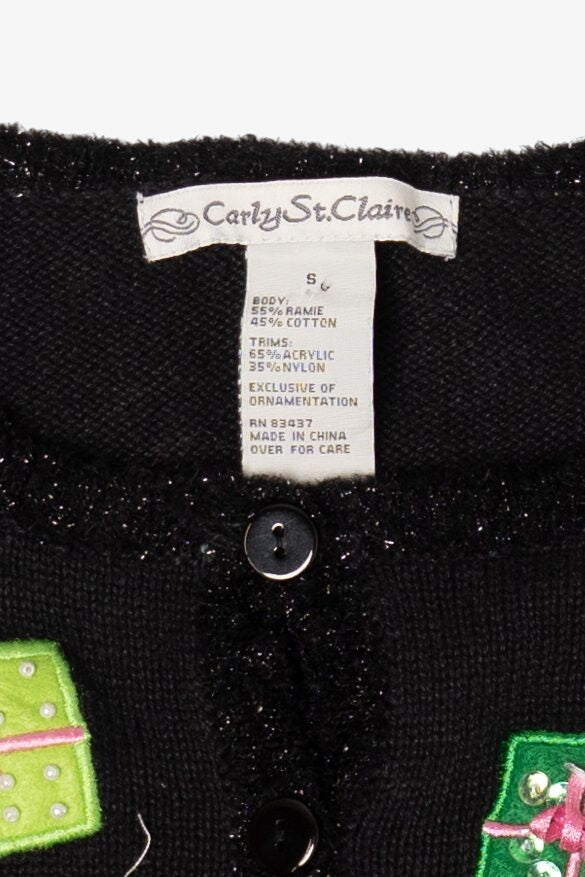 Vintage Carly St. Claire Presents Ugly Christmas Cardigan (1990s)