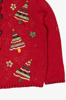 Vintage Studio Joy Trees Ugly Christmas Cardigan (2000s)