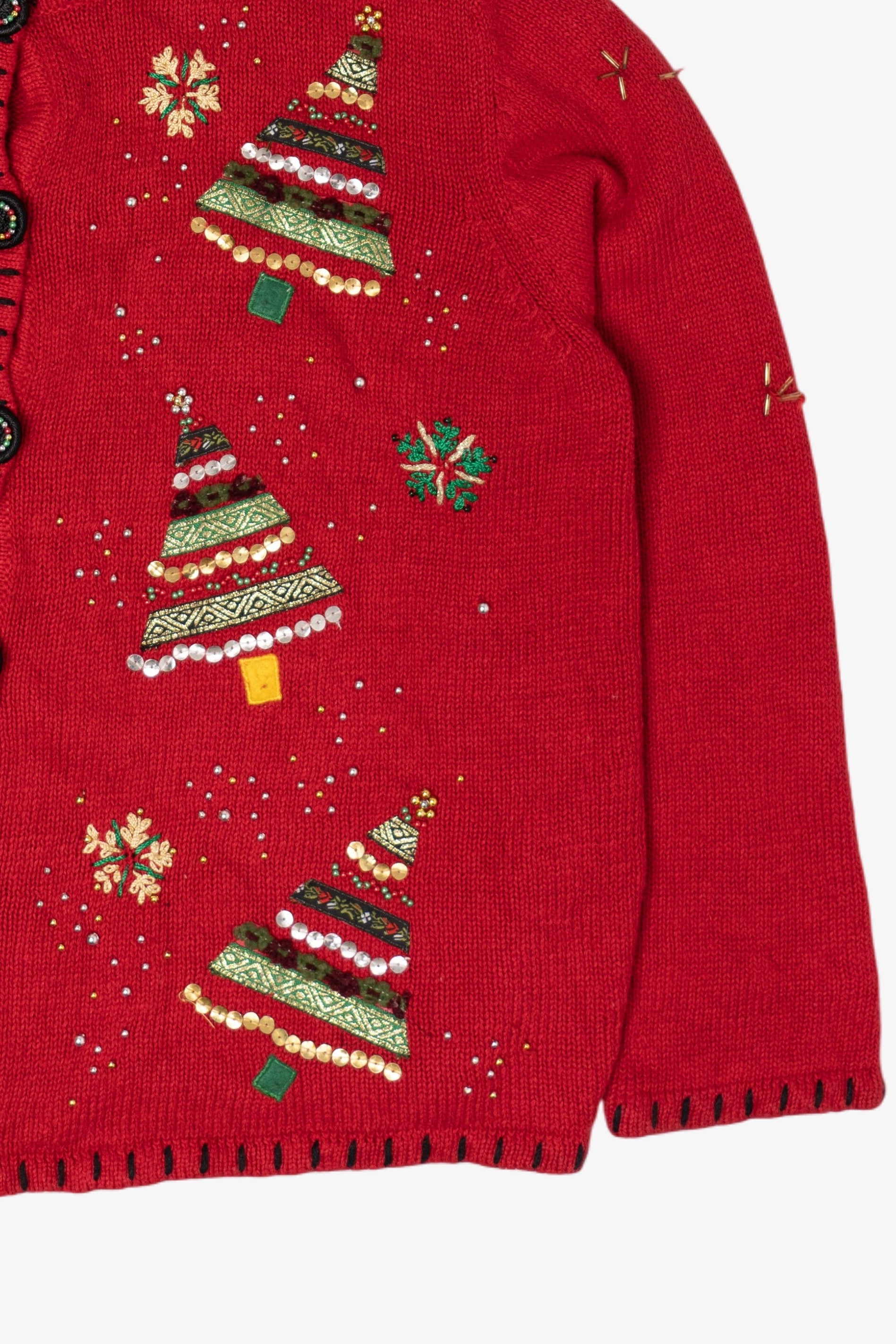 Vintage Studio Joy Trees Ugly Christmas Cardigan (2000s)