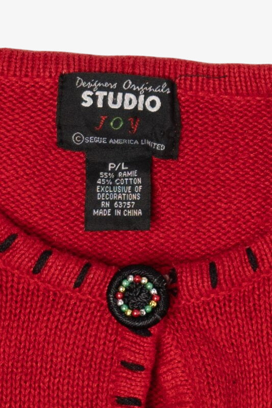 Vintage Studio Joy Trees Ugly Christmas Cardigan (2000s)