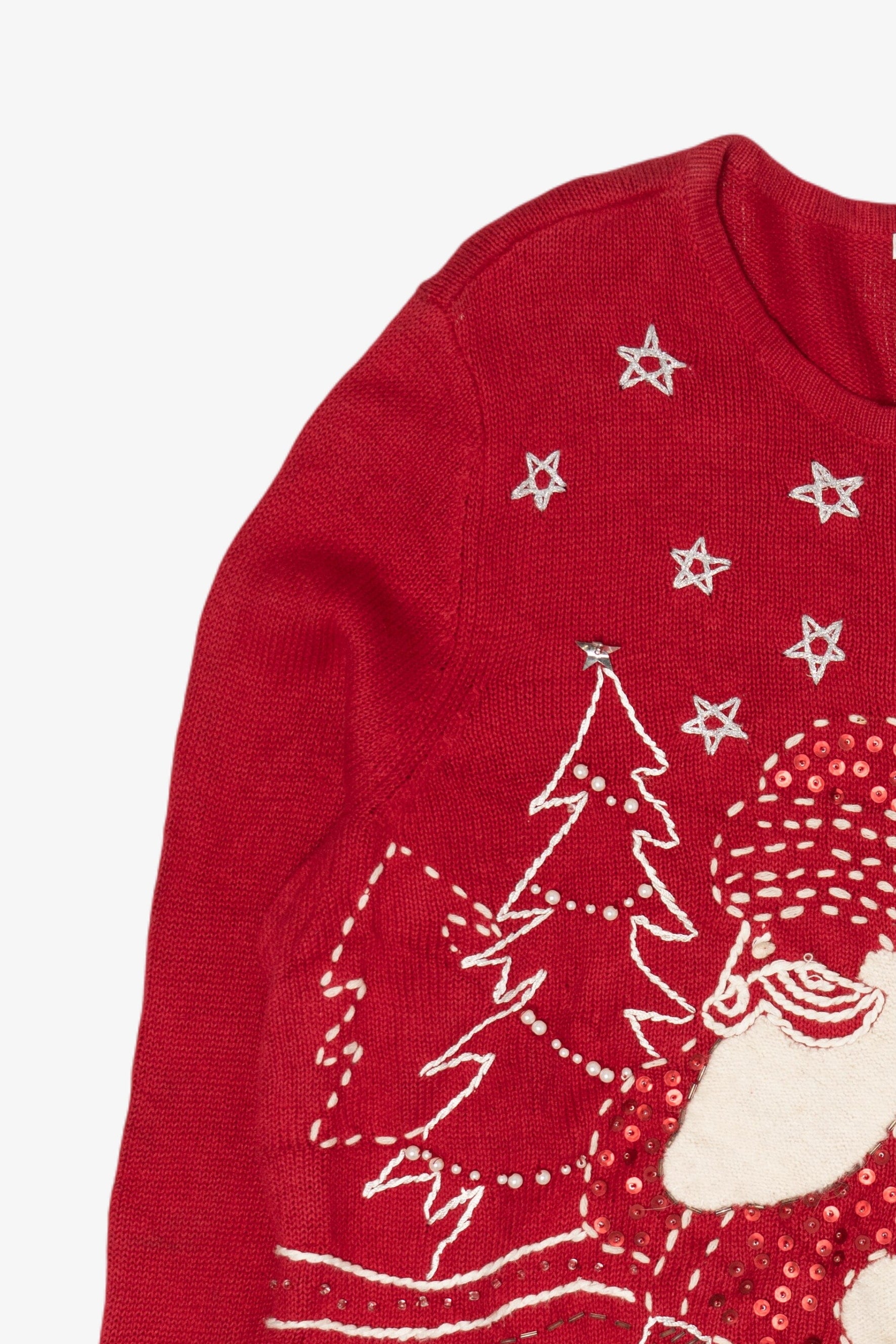 Modern Hand Embroidered CJ Banks Ugly Christmas Cardigan (2010s)
