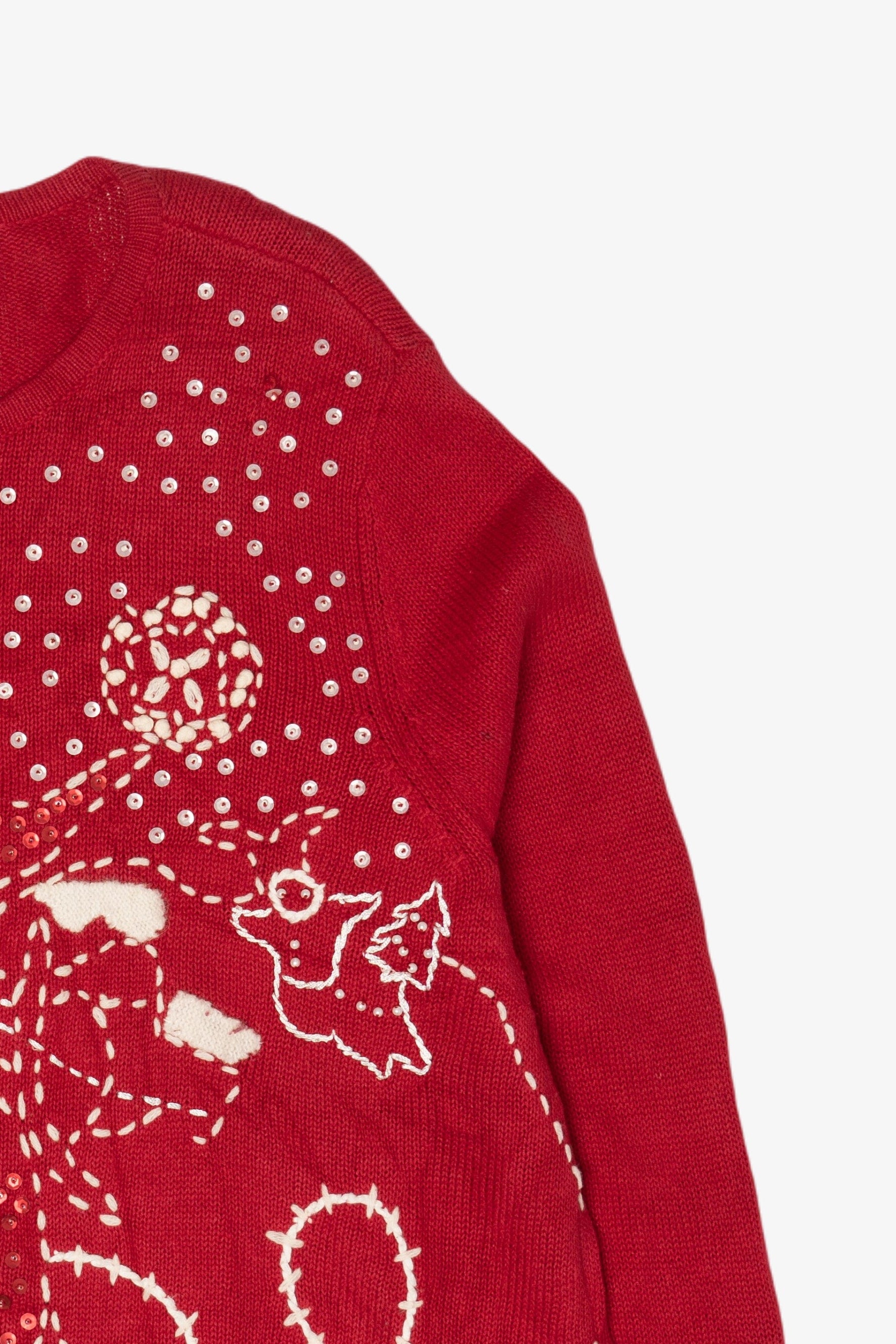 Modern Hand Embroidered CJ Banks Ugly Christmas Cardigan (2010s)