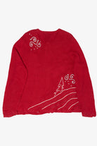 Modern Hand Embroidered CJ Banks Ugly Christmas Cardigan (2010s)