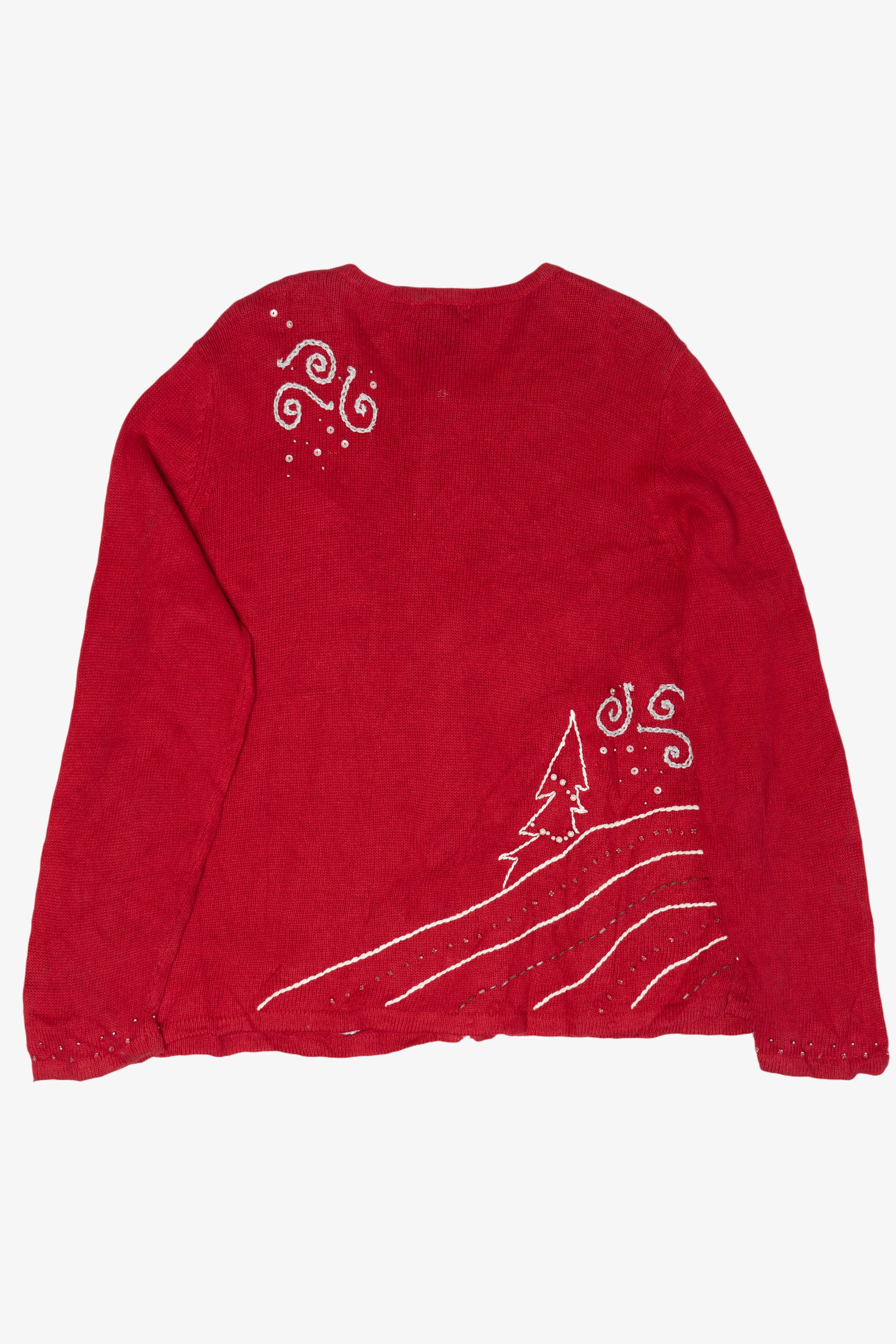 Modern Hand Embroidered CJ Banks Ugly Christmas Cardigan (2010s)