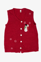 Vintage Snowman And Snowflakes Ugly Christmas Vest (2000s)