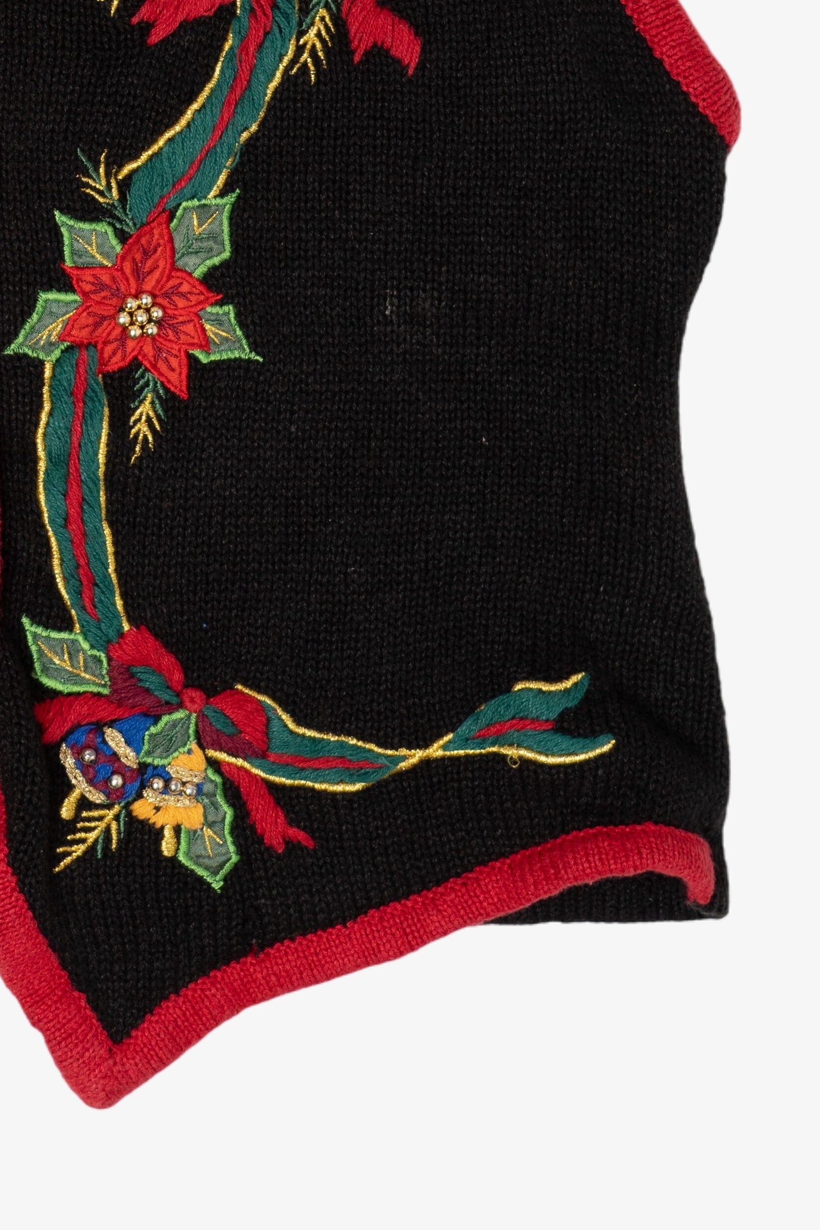 Vintage Kathie Lee Flowers And Bells Ugly Christmas Vest (2000s)