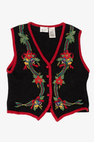 Vintage Kathie Lee Flowers And Bells Ugly Christmas Vest (2000s)