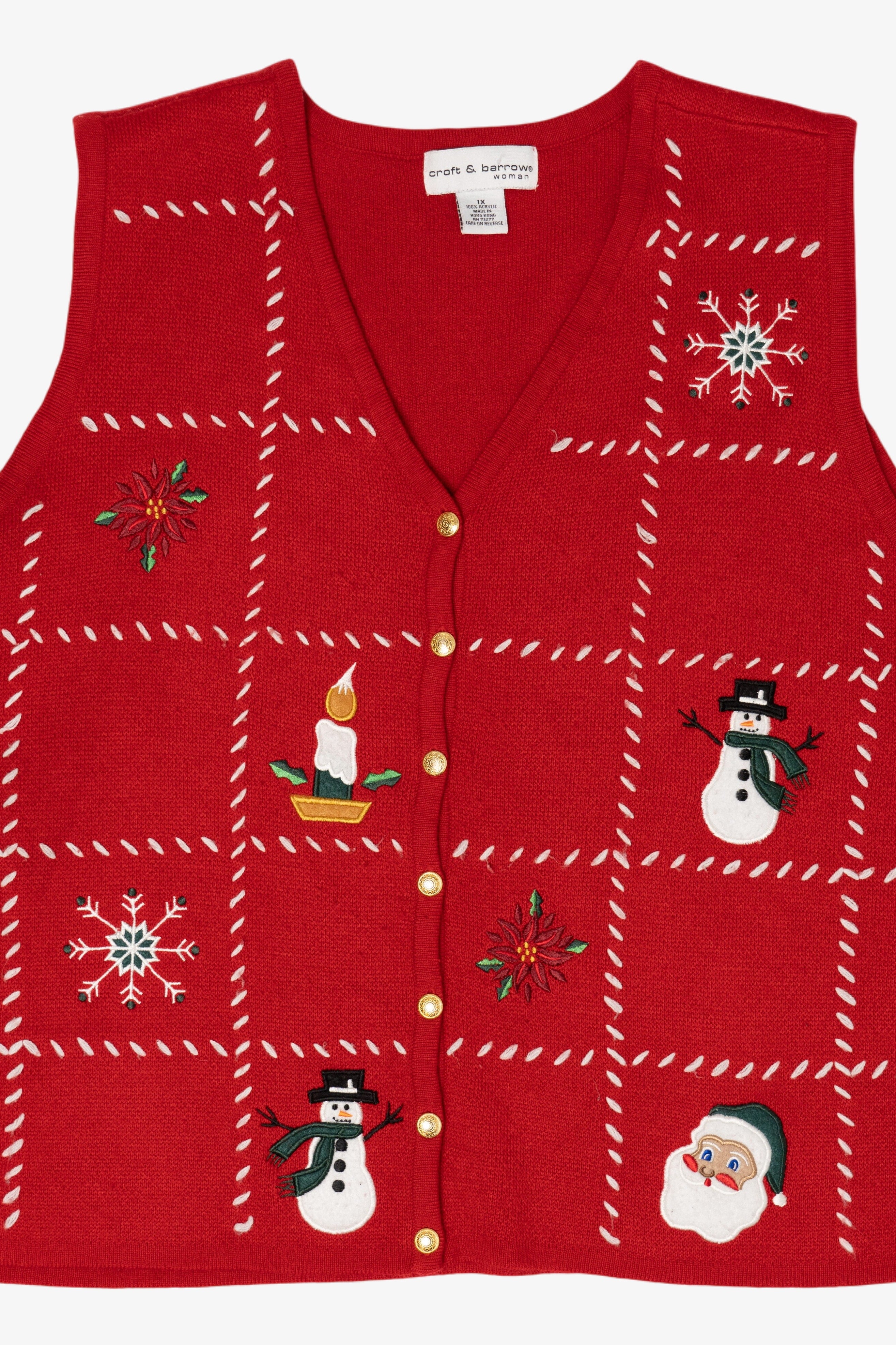 Vintage Croft & Barrow Squares Ugly Christmas Vest (2000s)