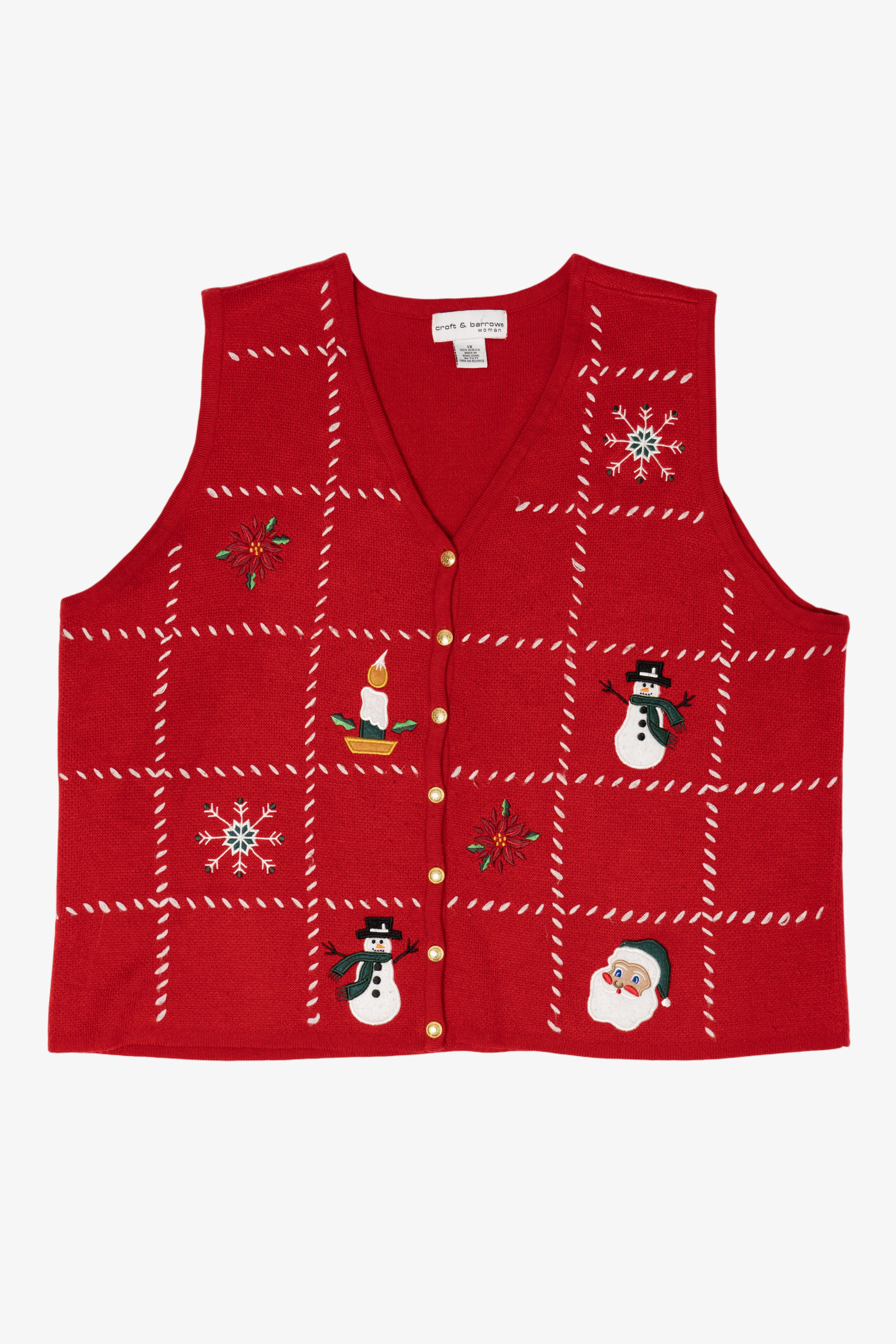 Vintage Croft & Barrow Squares Ugly Christmas Vest (2000s)