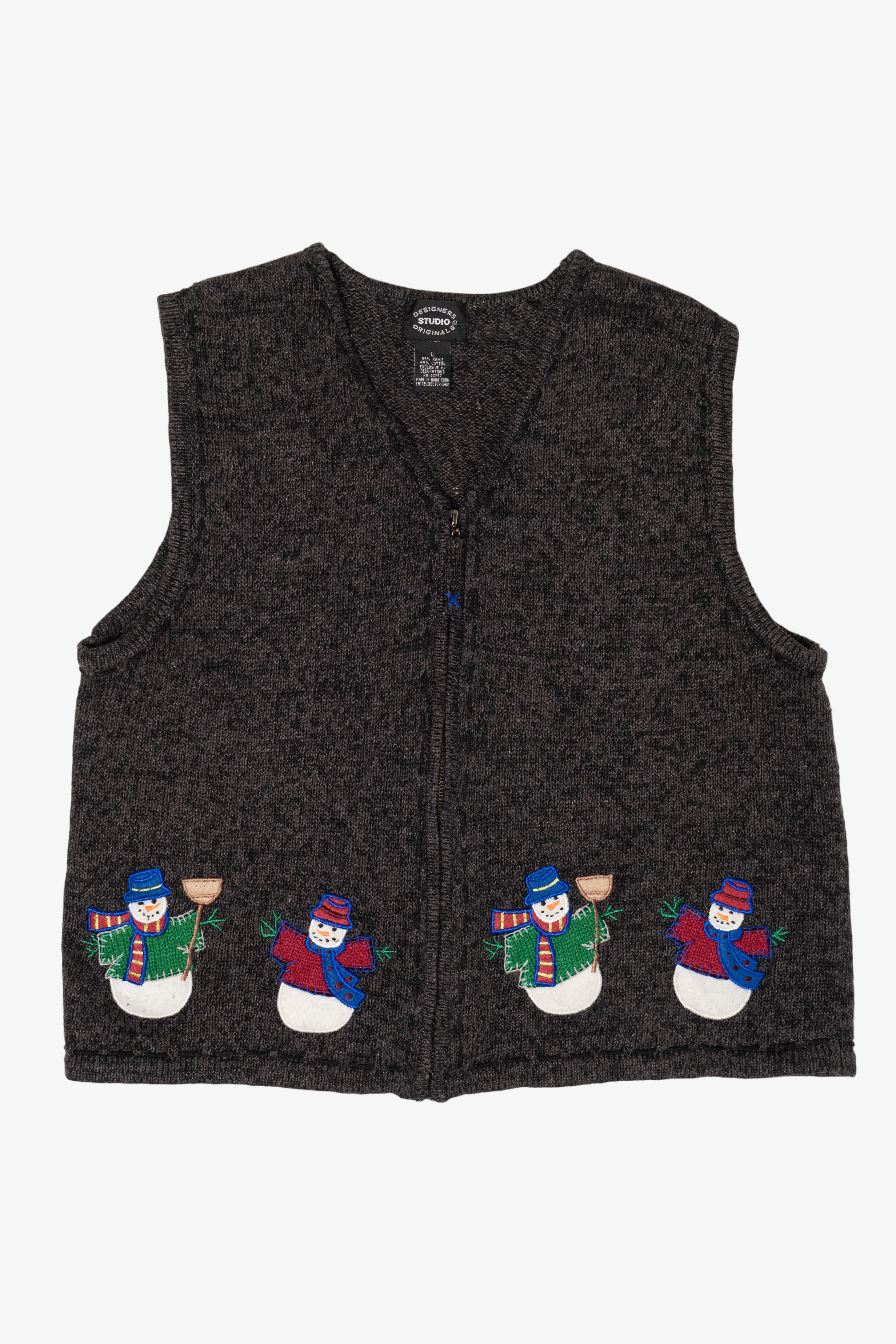 Vintage Designers Studio Originals Snowmen Ugly Christmas Vest (2000s)