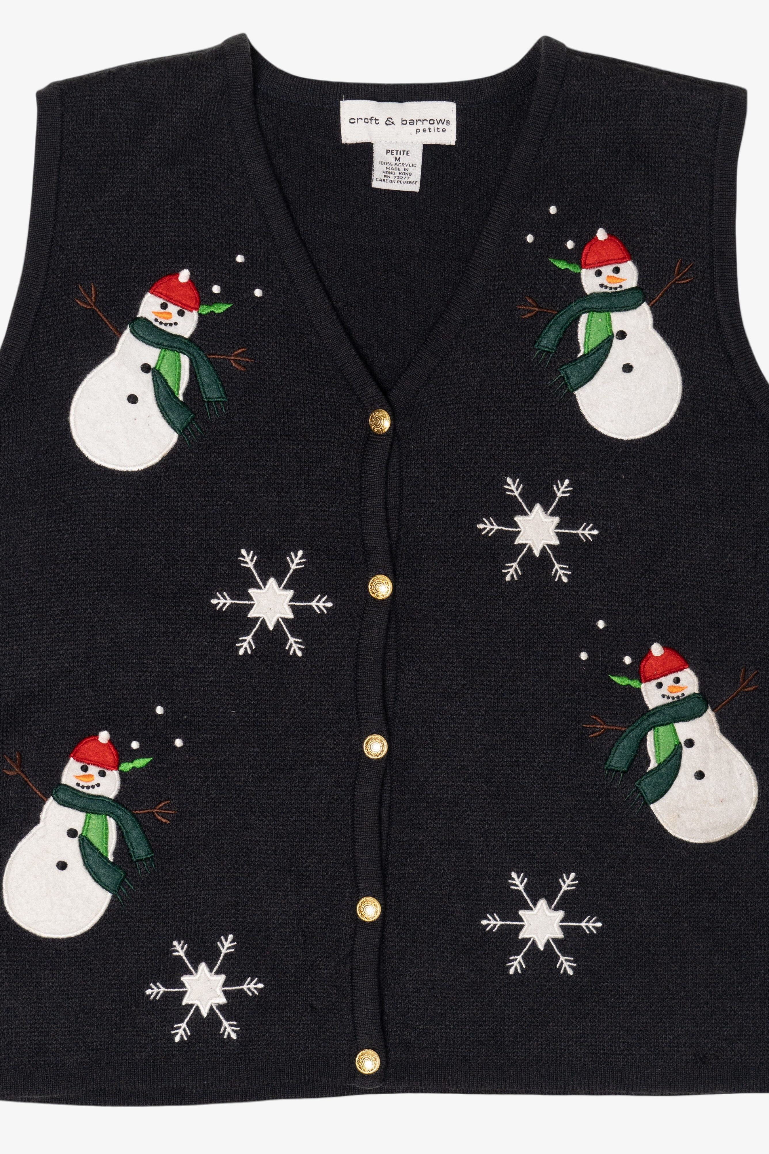 Vintage Croft & Barrow Snowmen Ugly Christmas Vest (2000s)