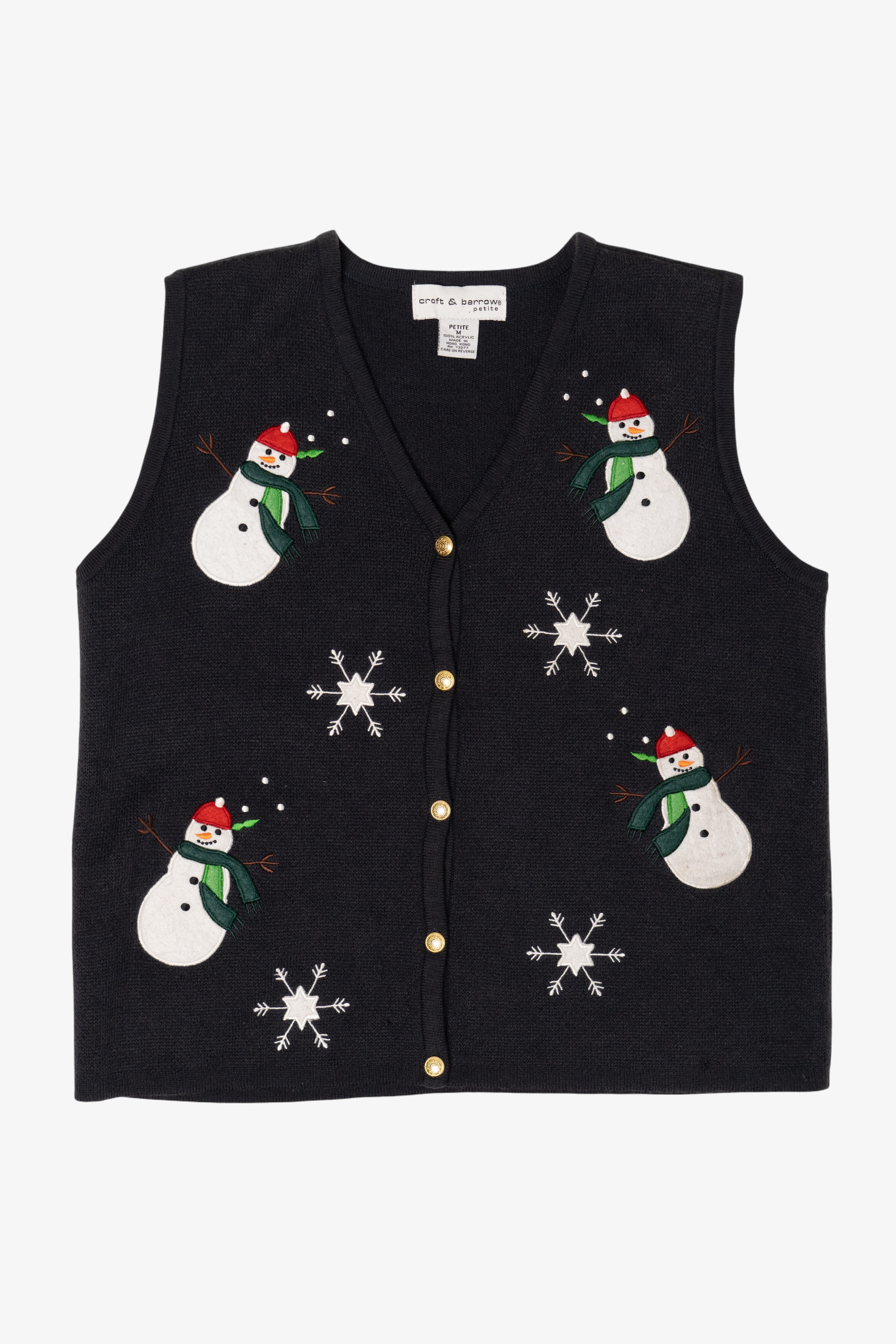 Vintage Croft & Barrow Snowmen Ugly Christmas Vest (2000s)
