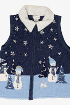 Vintage White Stag Snowmen Ugly Christmas Vest (2000s)