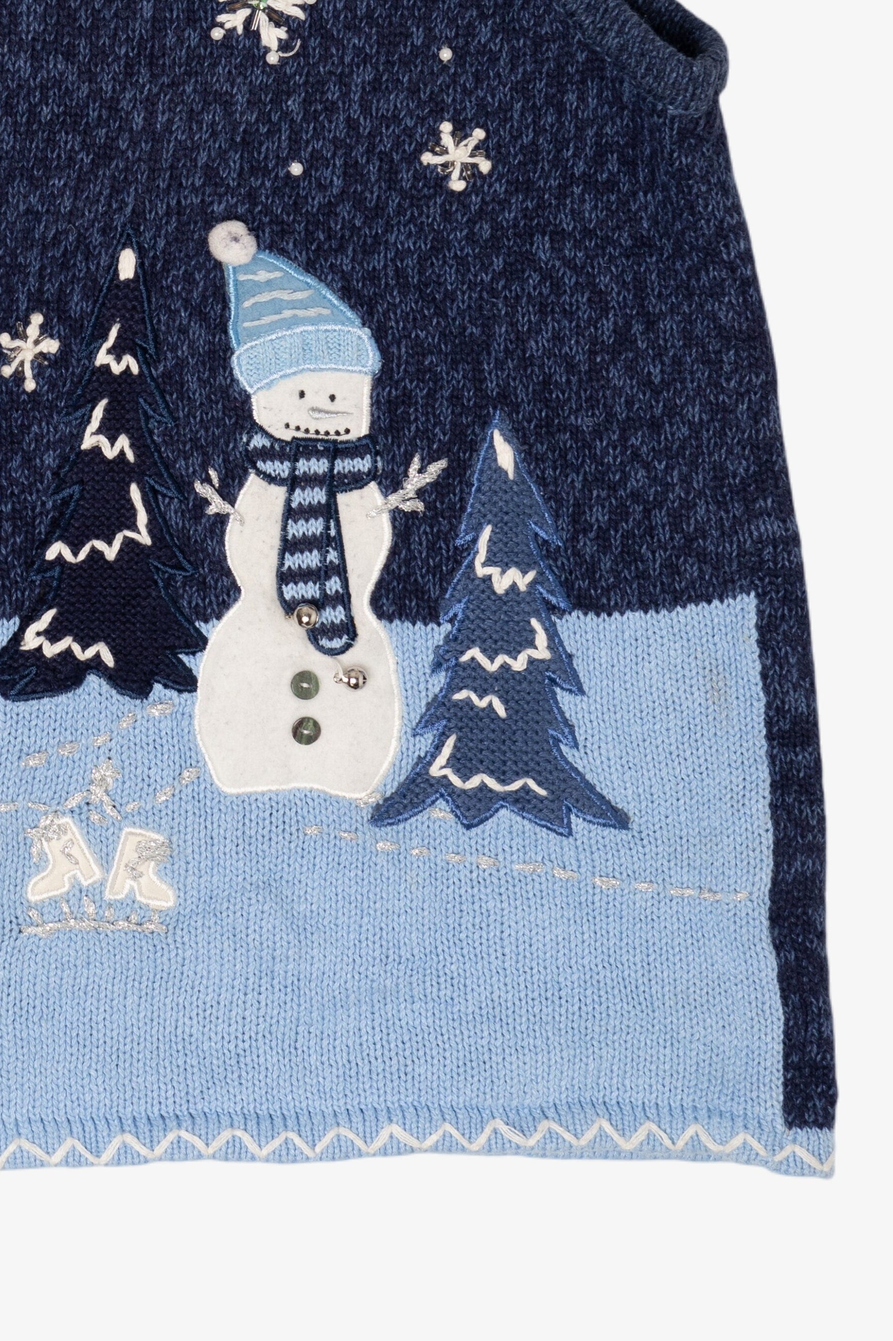Vintage White Stag Snowmen Ugly Christmas Vest (2000s)