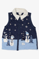 Vintage White Stag Snowmen Ugly Christmas Vest (2000s)