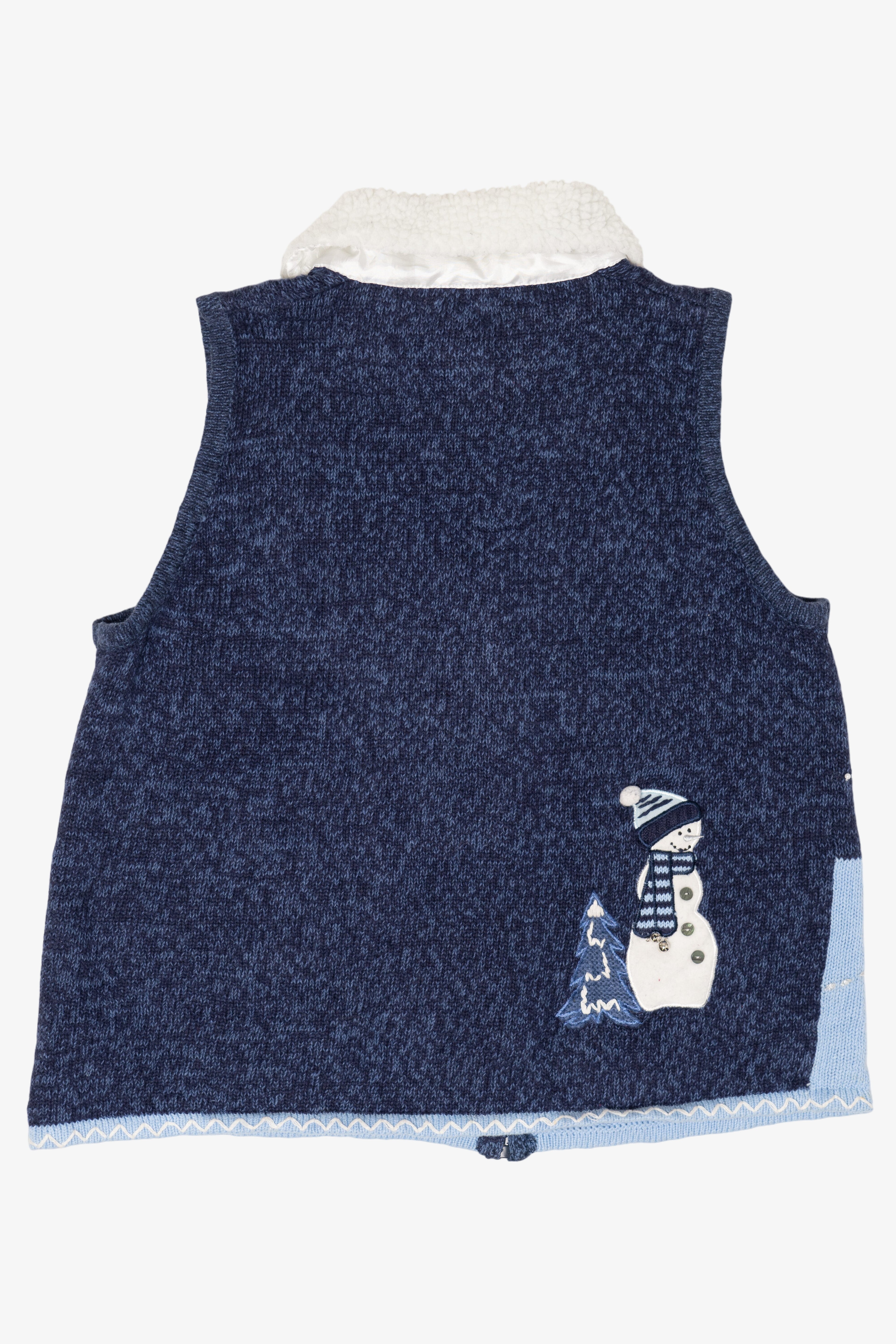 Vintage White Stag Snowmen Ugly Christmas Vest (2000s)