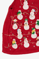 Vintage Snowmen Red Ugly Christmas Sweater (2000s)