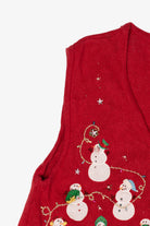 Vintage Snowmen Red Ugly Christmas Sweater (2000s)