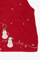 Vintage Snowmen Red Ugly Christmas Sweater (2000s)