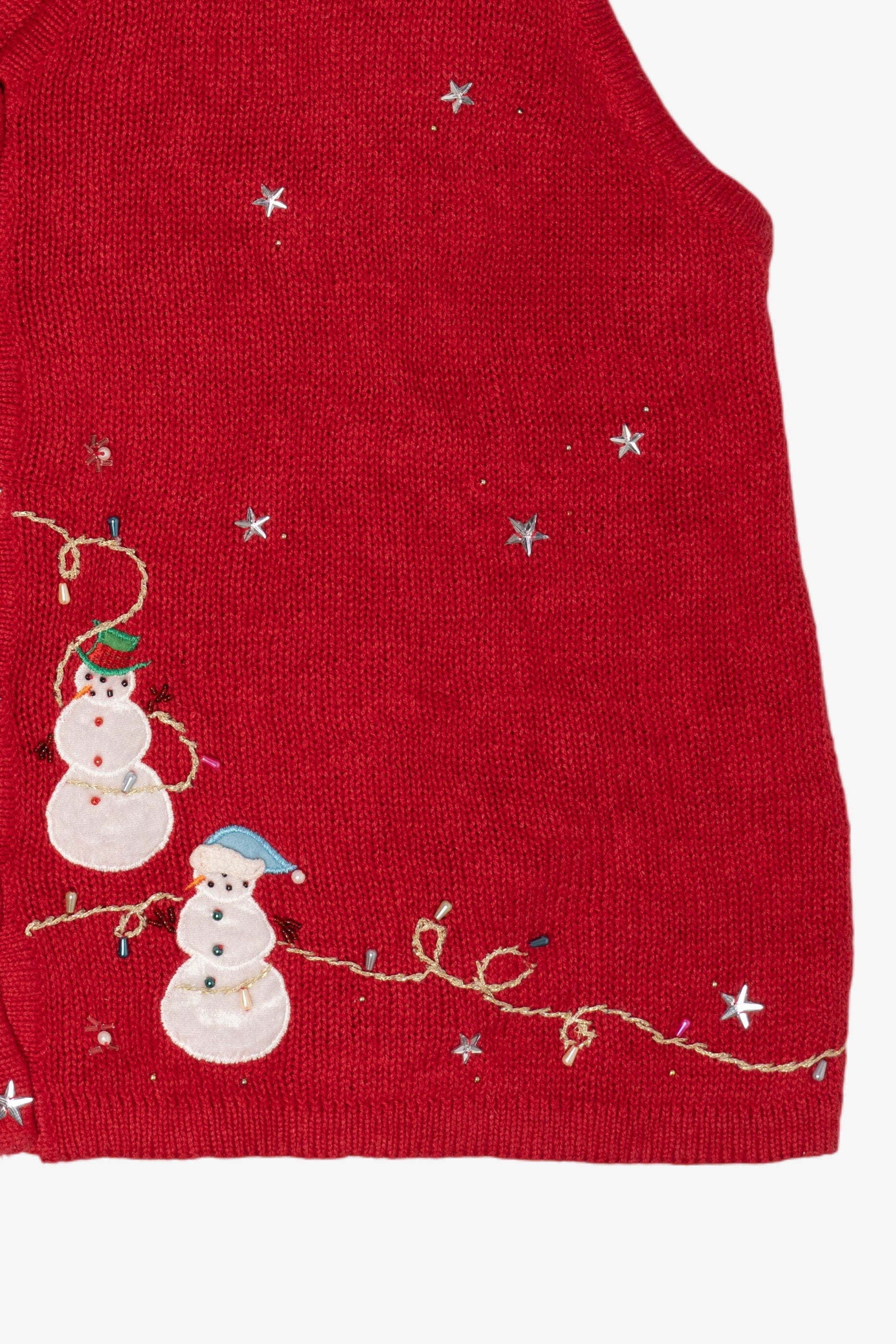 Vintage Snowmen Red Ugly Christmas Sweater (2000s)
