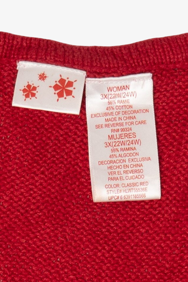 Vintage Snowmen Red Ugly Christmas Sweater (2000s)