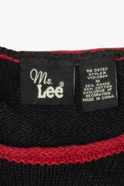 Vintage Ms Lee Santa Ugly Christmas Sweater (1990s)