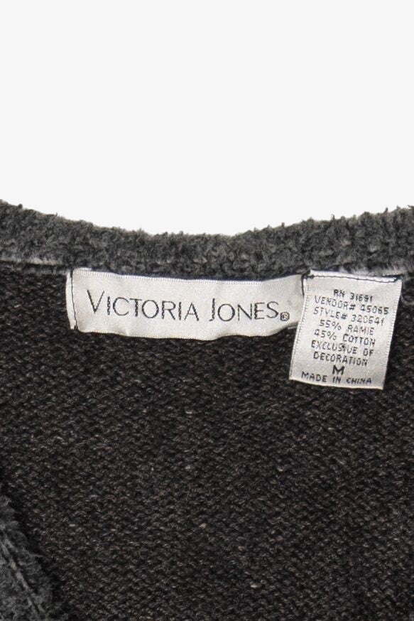 Vintage Victoria Jones Fishing Cabin Ugly Christmas Vest (1990s)