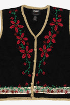 Vintage Studio Joy Flowers Ugly Christmas Vest (1990s)