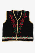 Vintage Studio Joy Flowers Ugly Christmas Vest (1990s)
