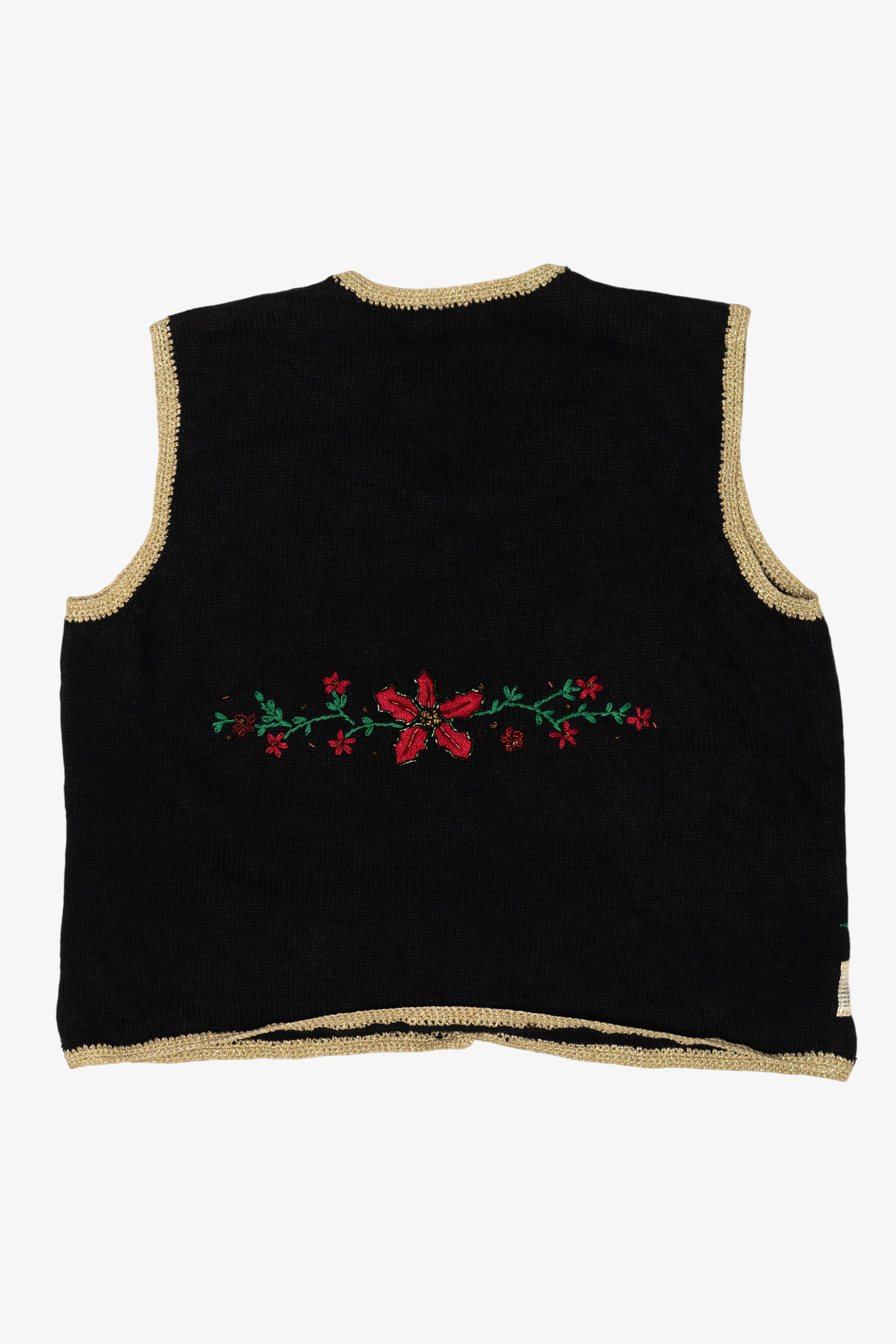 Vintage Studio Joy Flowers Ugly Christmas Vest (1990s)