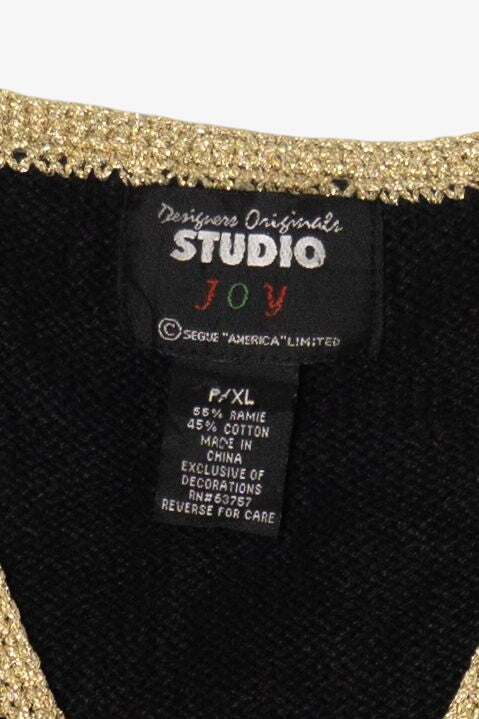 Vintage Studio Joy Flowers Ugly Christmas Vest (1990s)