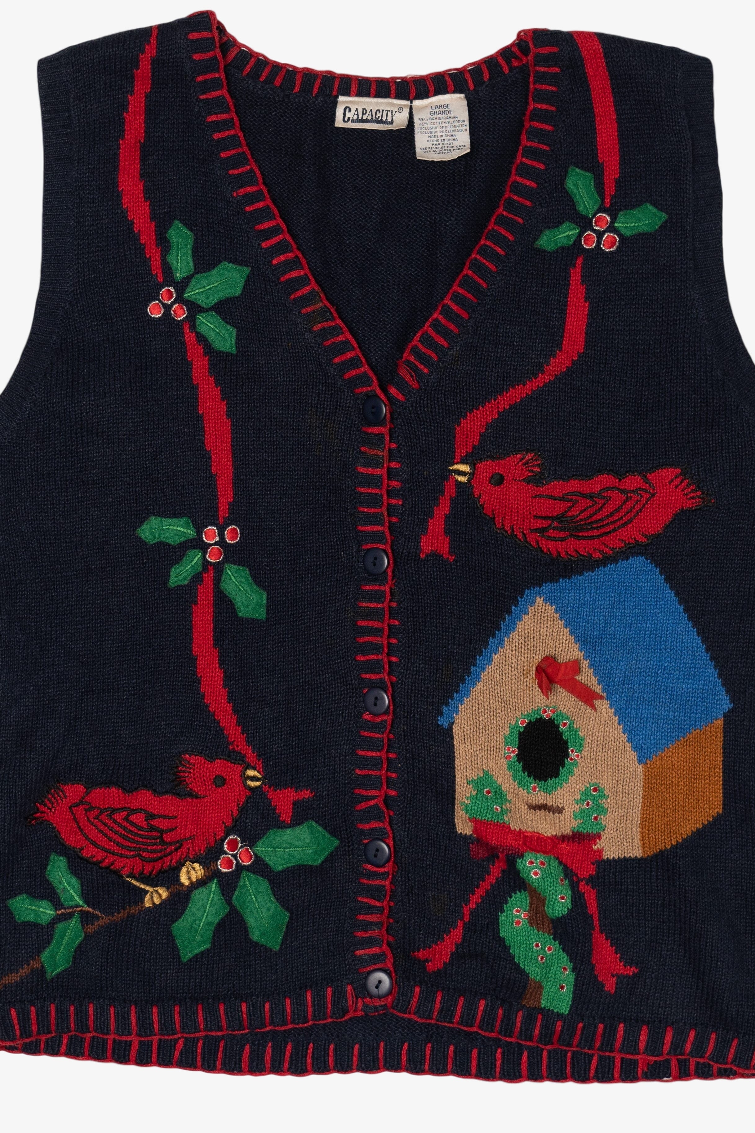 Vintage Capacity Cardinals Ugly Christmas Vest (1990s)