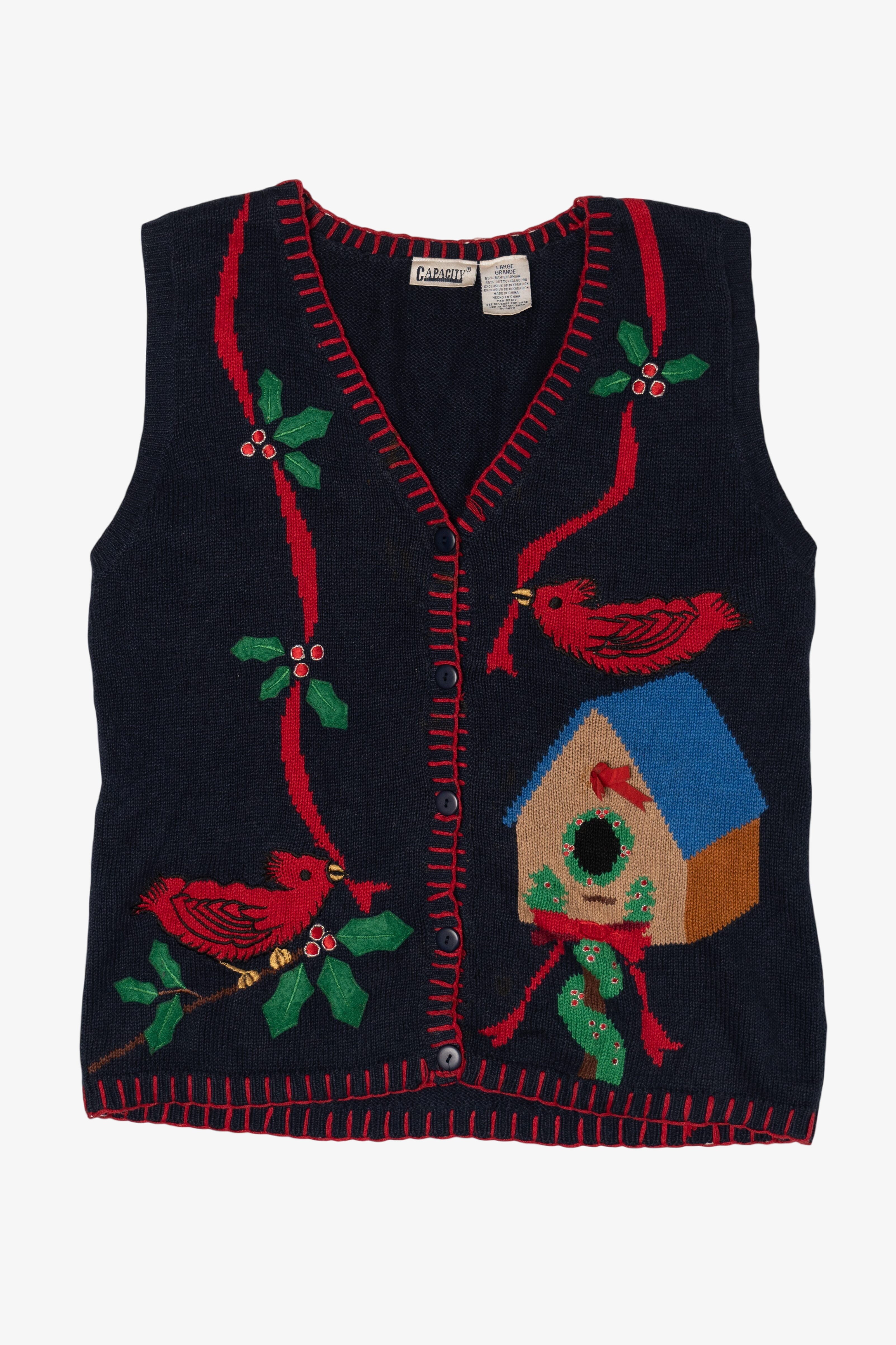 Vintage Capacity Cardinals Ugly Christmas Vest (1990s)