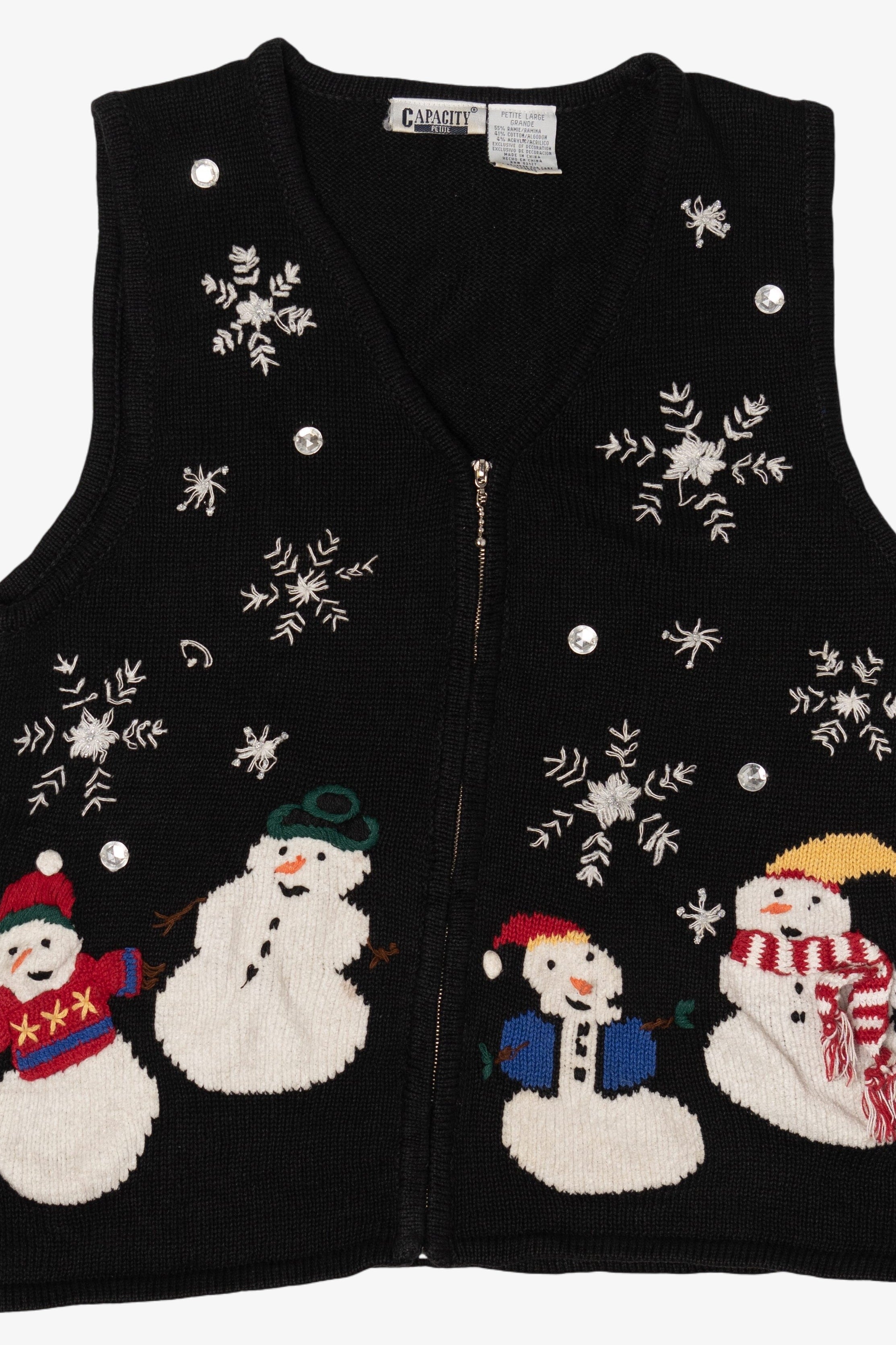 Vintage Capacity Snowmen Ugly Christmas Vest (2000s)