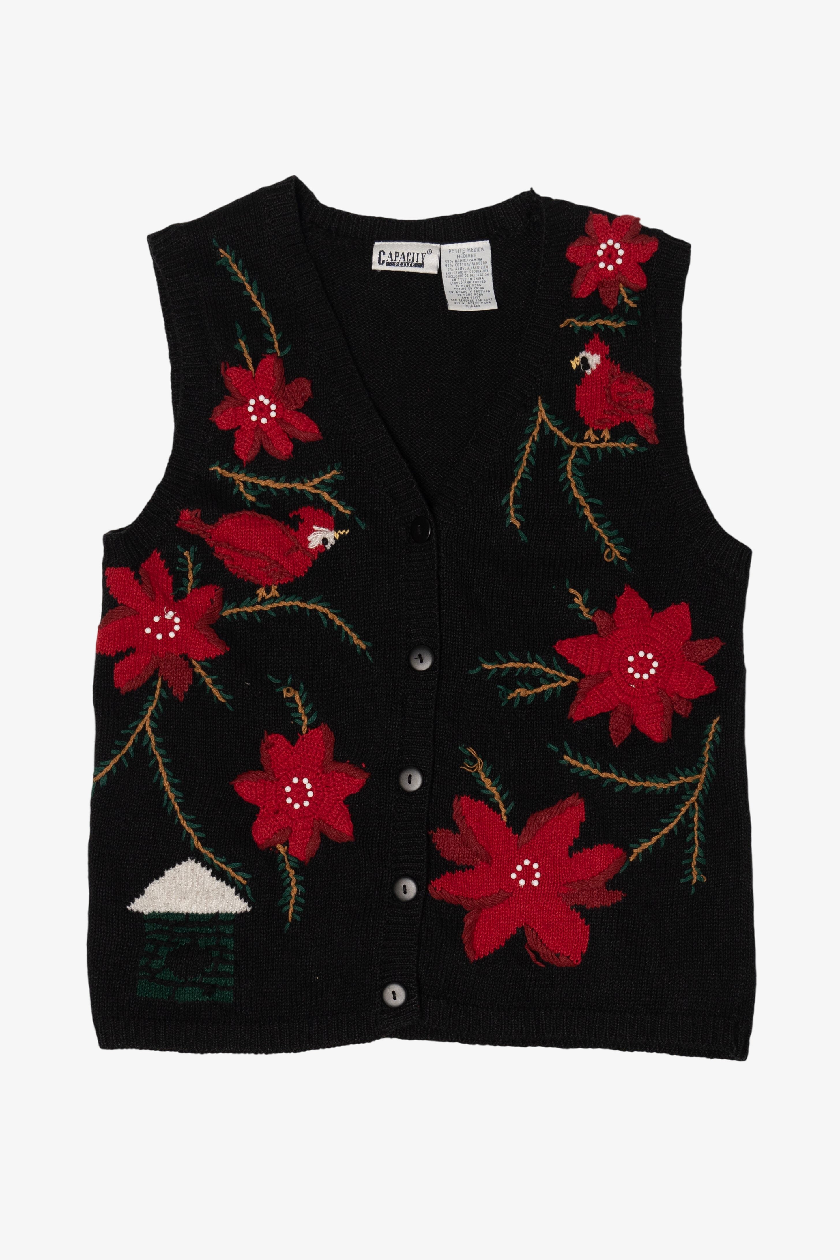 Vintage Capacity Birds Ugly Christmas Vest (1990s)