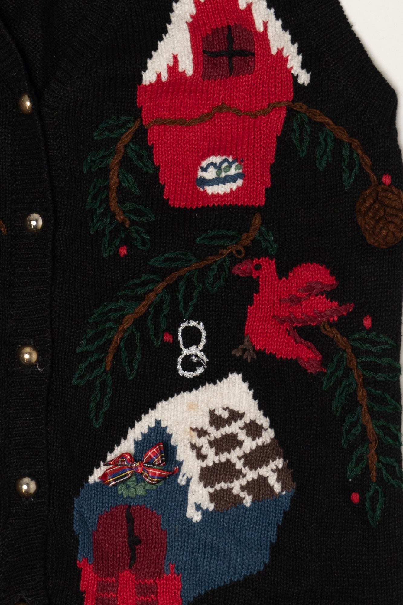 Vintage Capacity Birdhouses Ugly Christmas Vest (1990s)